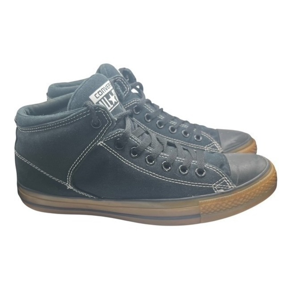 Converse Mens Sz 10 Chuck Taylor Street Mid Sneakers Black With Gum Soles- 1752 - Picture 5 of 8